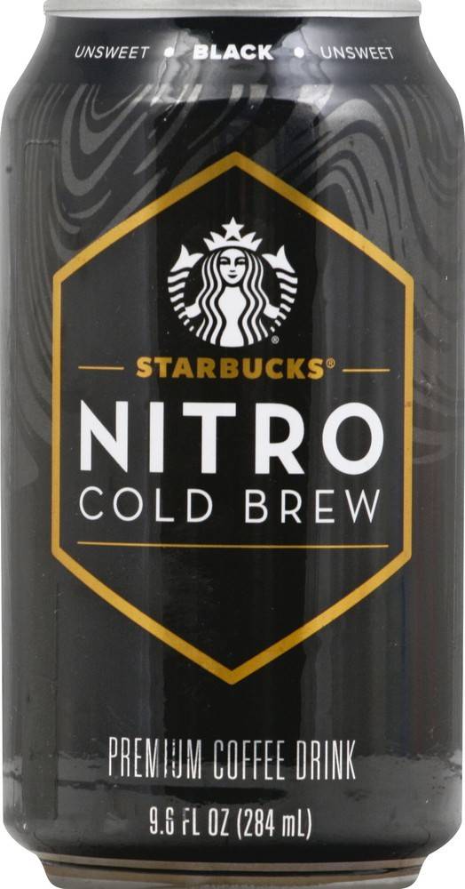 Order Starbucks Nitro Cold Brew Premium Coffee Drink Black Unsweetened Can (9.6 oz) food online from Rite Aid store, Corona Del Mar on bringmethat.com