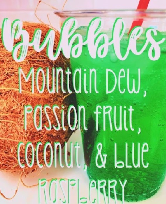 Order #7. Bubbles  Mt Dew Drink food online from Splash Drinks & Treats store, St. George on bringmethat.com