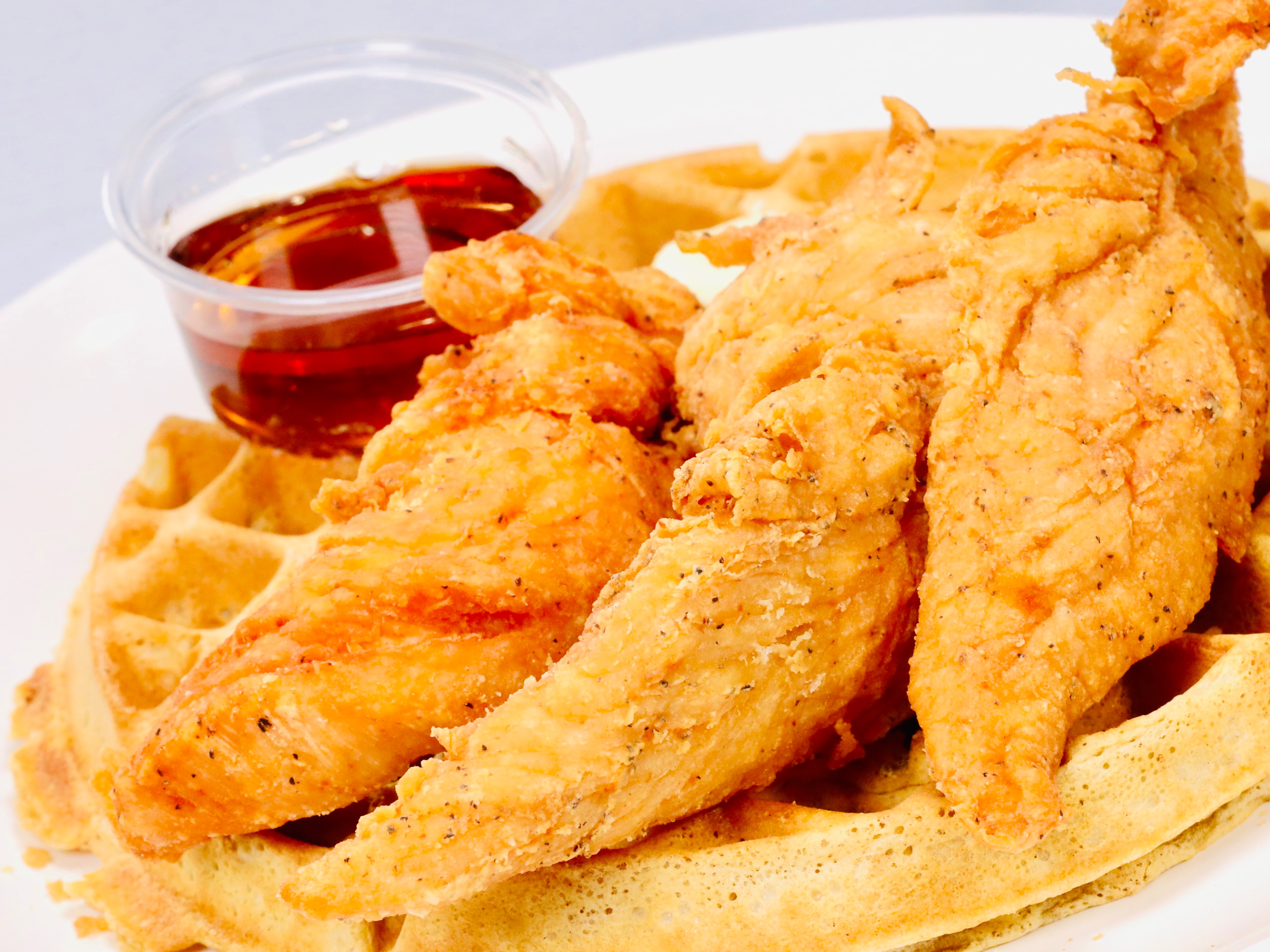 Order 5 Tenders Waffles food online from Sam Sylks Chicken & Fish store, Cleveland on bringmethat.com