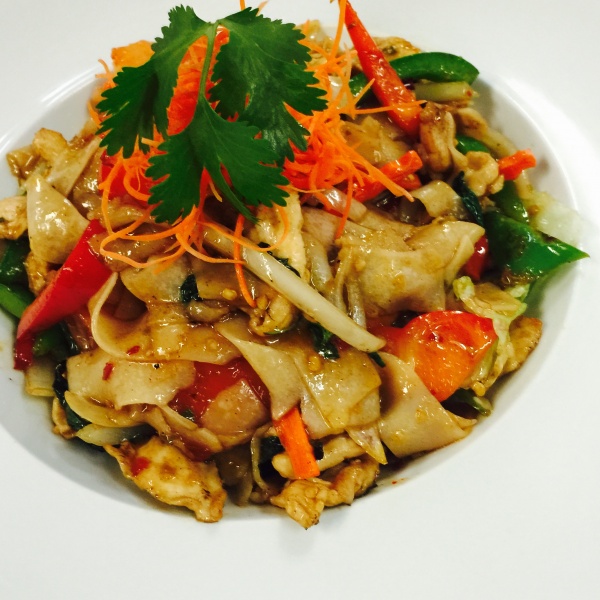 Order Drunken Noodle food online from The Dish Thai Fusion Cuisine store, Studio City on bringmethat.com