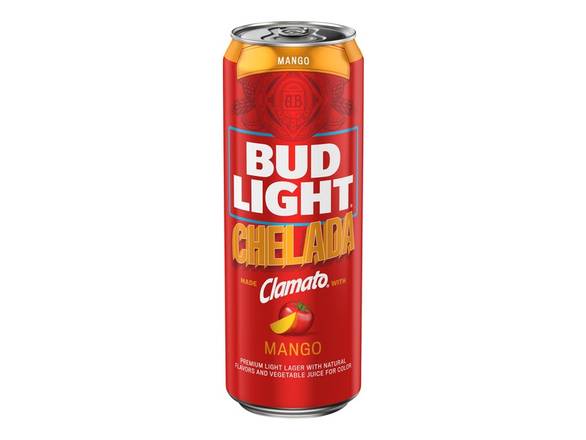 Order Bud Light Chelada Mango with Clamato - 25oz Can food online from S H Liquor Market store, Los Angeles on bringmethat.com