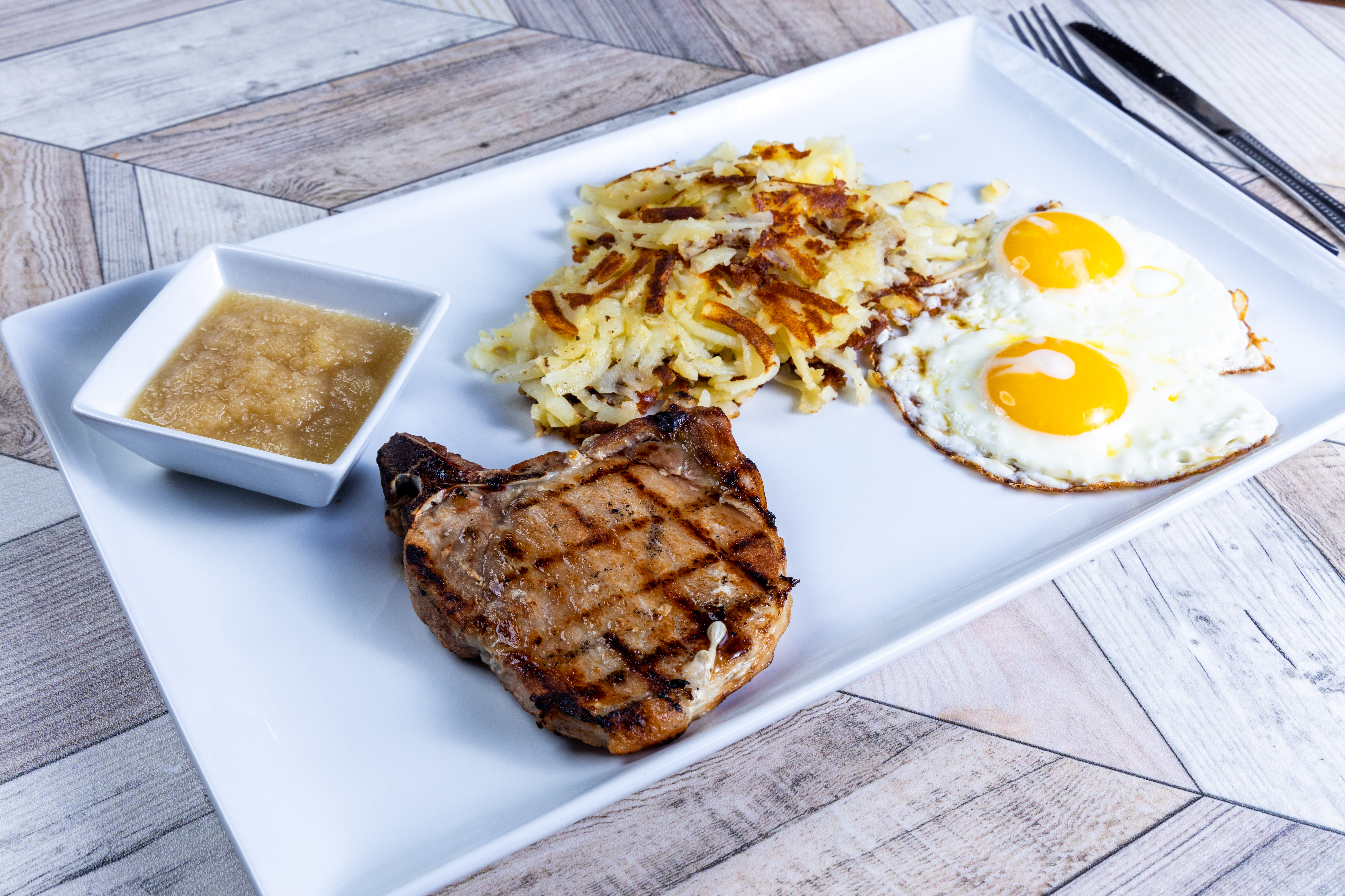 Order One Porterhouse Pork Chop food online from Top View Restaurant store, Chicago on bringmethat.com