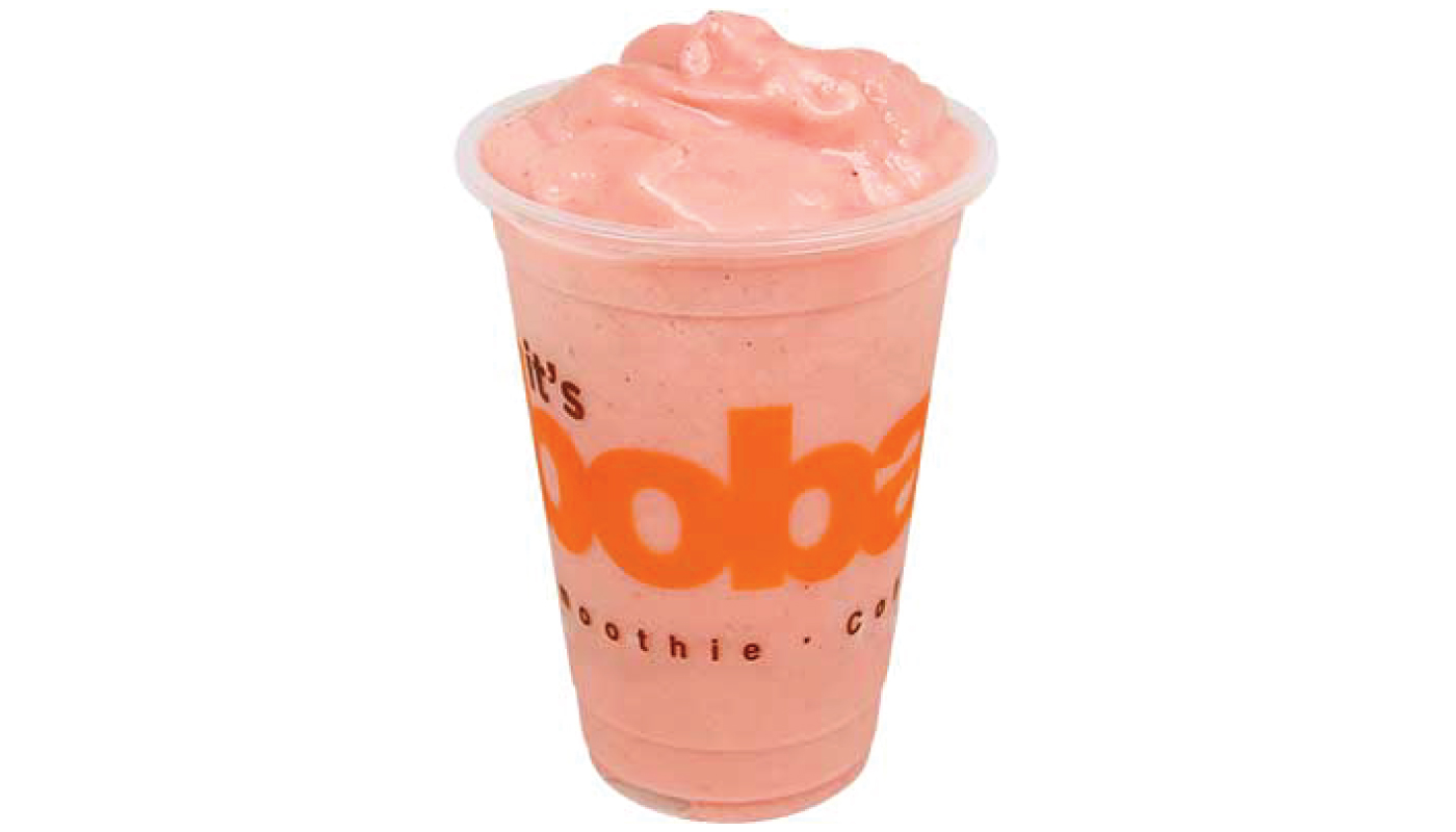 Order Strawberry Peach Smoothie food online from Boba Time store, Los Angeles on bringmethat.com