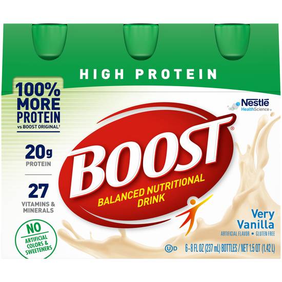 Order Boost High Protein Ready-to-Drink Shake Very Vanilla (8 oz x 6 ct) food online from Rite Aid store, Bryan on bringmethat.com