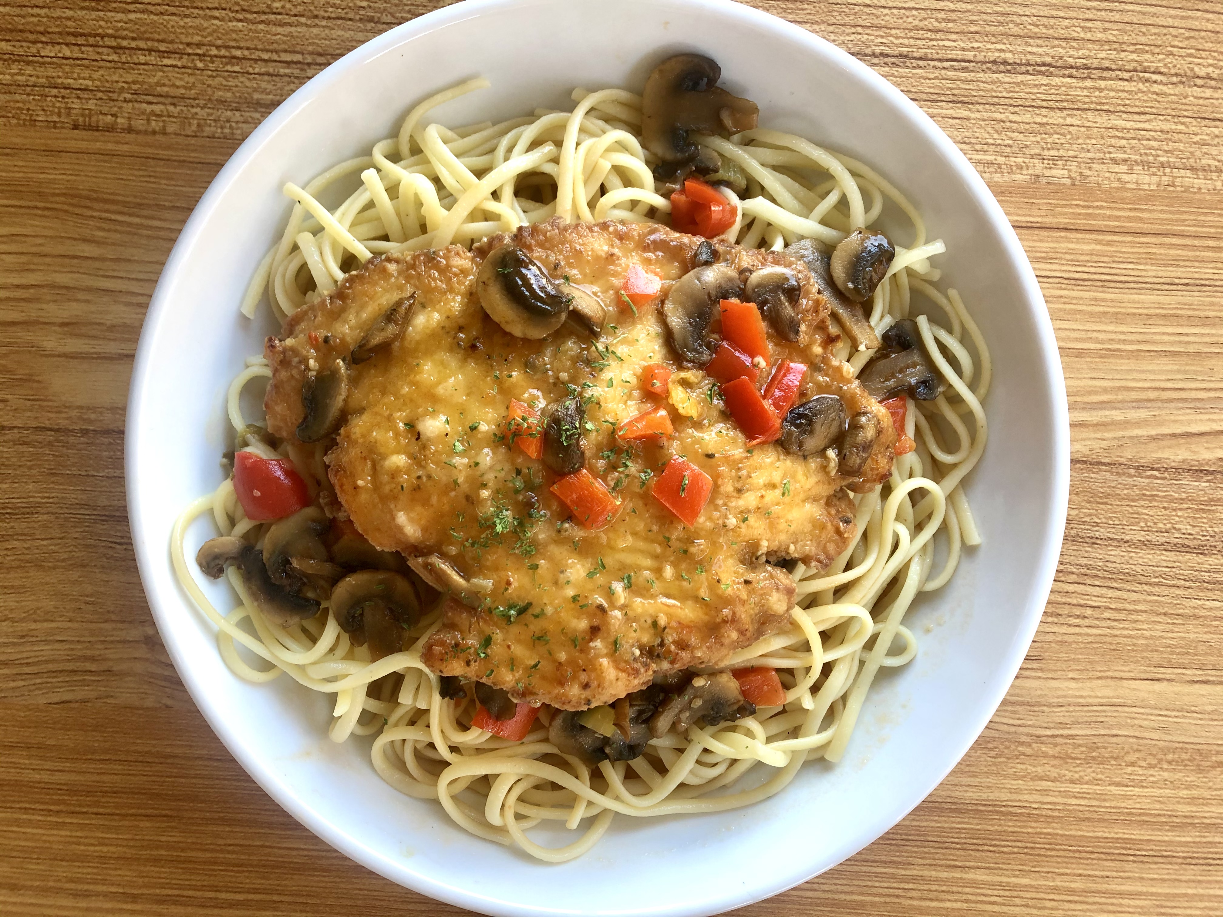 Order Chicken Marsala over Linguini food online from South Slope Eatery store, Brooklyn on bringmethat.com