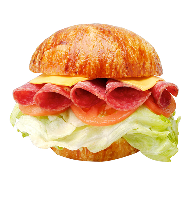 Order 36. Salami & Cheese Croissant Sandwich food online from Lee Sandwiches store, Gardena on bringmethat.com