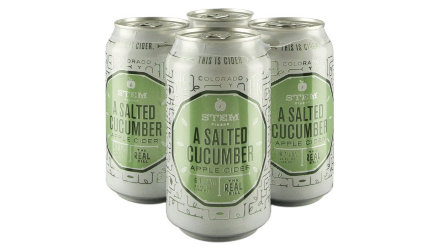 Order Stem Ciders A Salted Cucumber Apple Cider 4 Pack 12oz Cans 6.7% ABV food online from Spikes Bottle Shop store, Chico on bringmethat.com