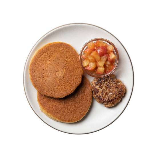 Order Apple Cinnamon Pancakes with Breakfast Sausage food online from Snap Kitchen store, Dallas on bringmethat.com