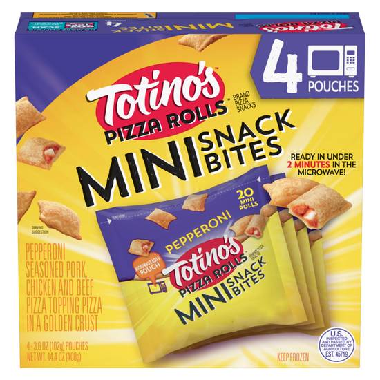 Order Totino's Pizza Rolls Minis Pepperoni 14.4oz food online from Everyday Needs by Gopuff store, Clovis on bringmethat.com