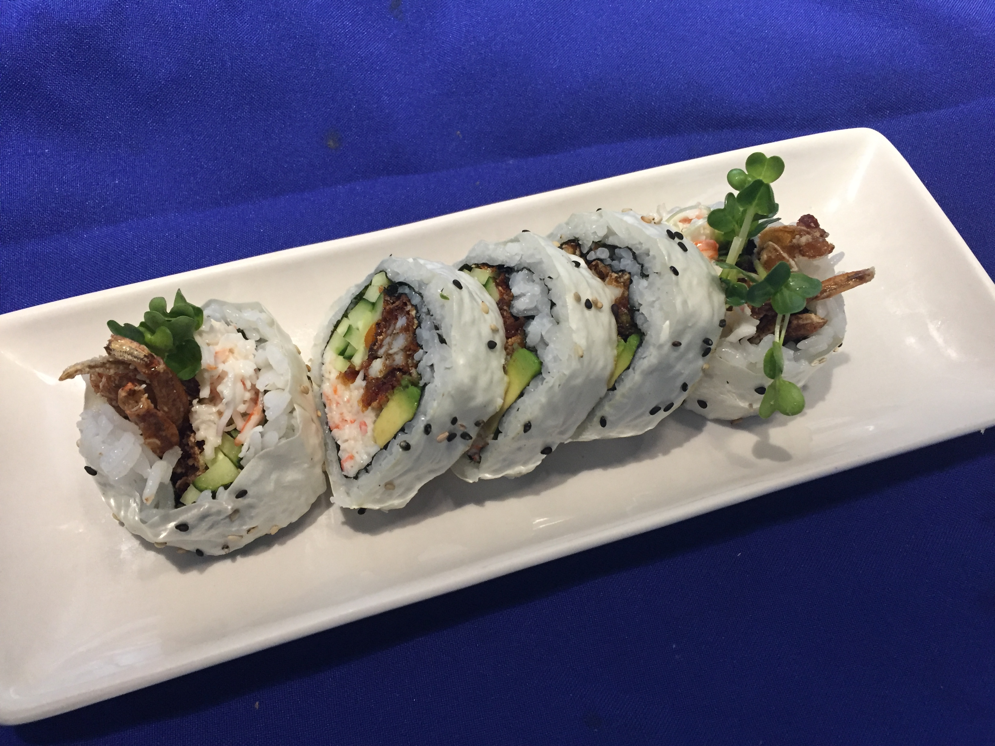 Order Soft Shell Crab Roll food online from Hyuga Sushi store, San Marcos on bringmethat.com