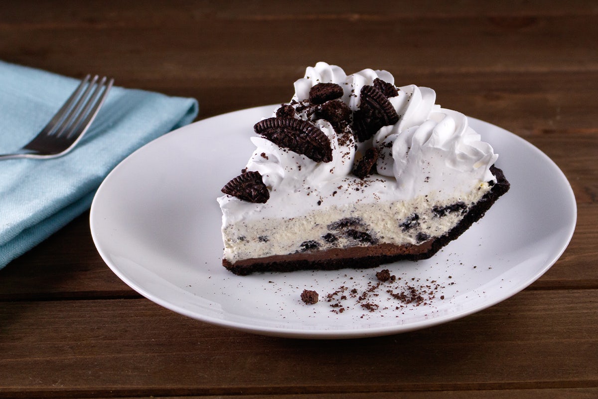 Order OREO® Cookie Silk Pie, slice food online from Bakery By Perkins store, Dubuque on bringmethat.com