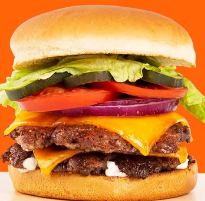 Order Cheesy Double Smash Mouth Burger food online from Smashburger store, Charlotte on bringmethat.com
