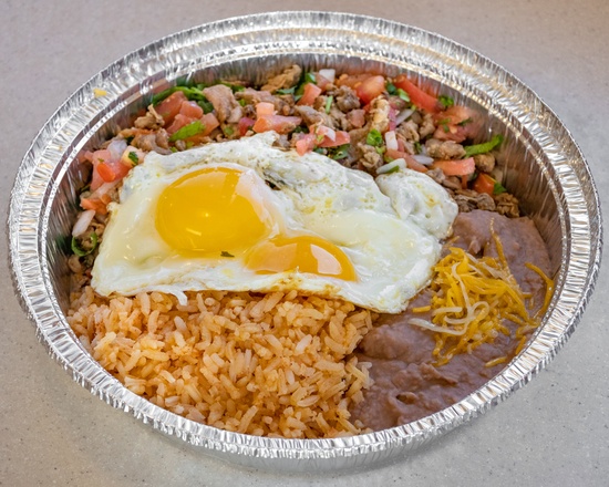 Order 5. Steak Ranchero Combination Plate food online from Rancherito'S Mexican Food store, Riverton on bringmethat.com