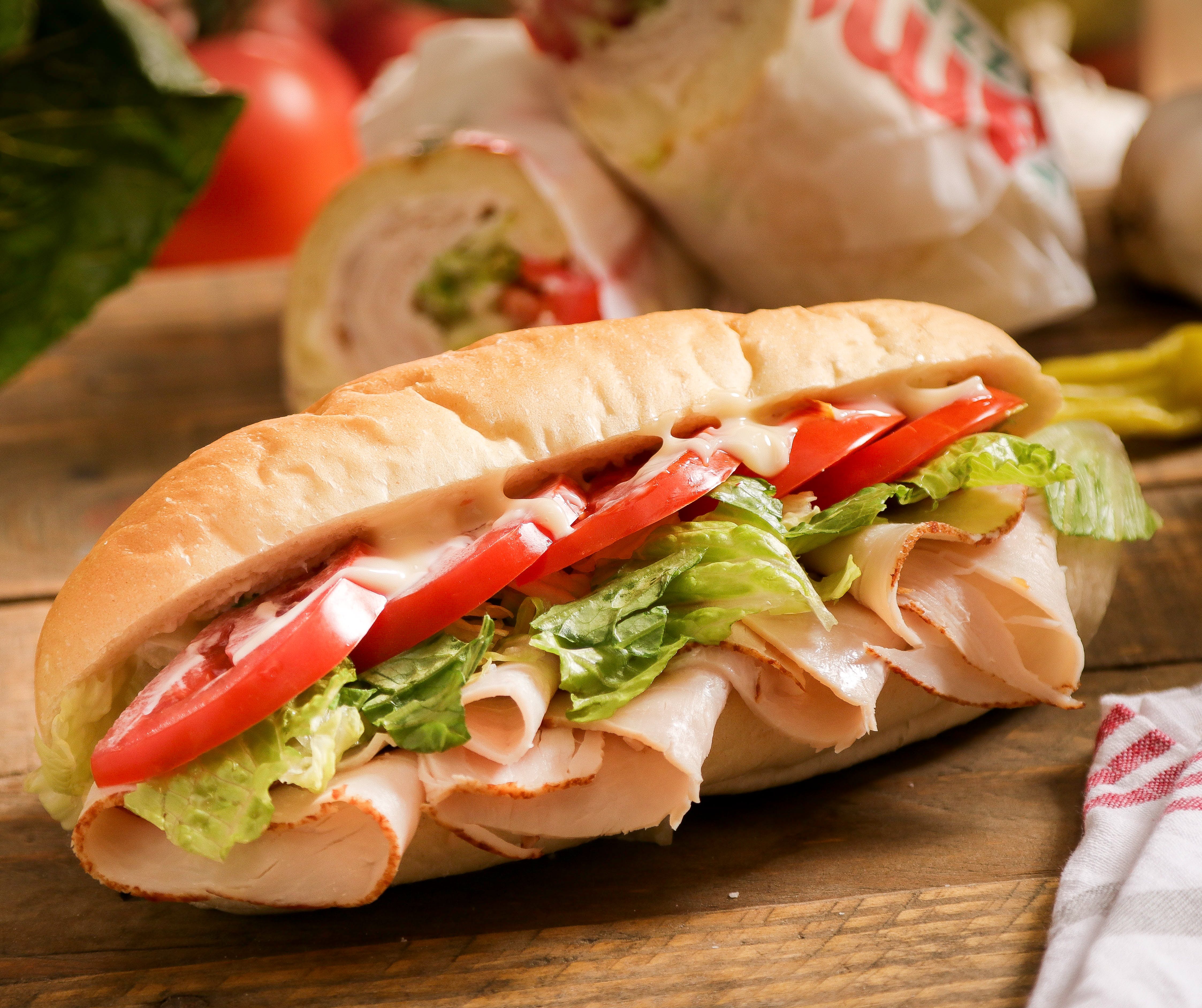Order Turkey Sub - 8'' food online from Ameci Pizza & Pasta store, Canyon Country on bringmethat.com