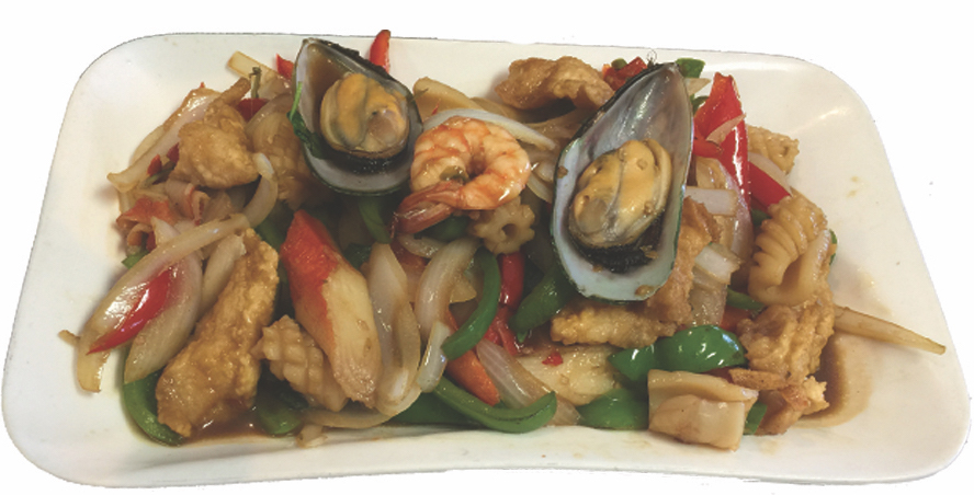 Order Spicy Seafood Basil food online from Double Delicious Thai Cuisine store, Fountain Valley on bringmethat.com