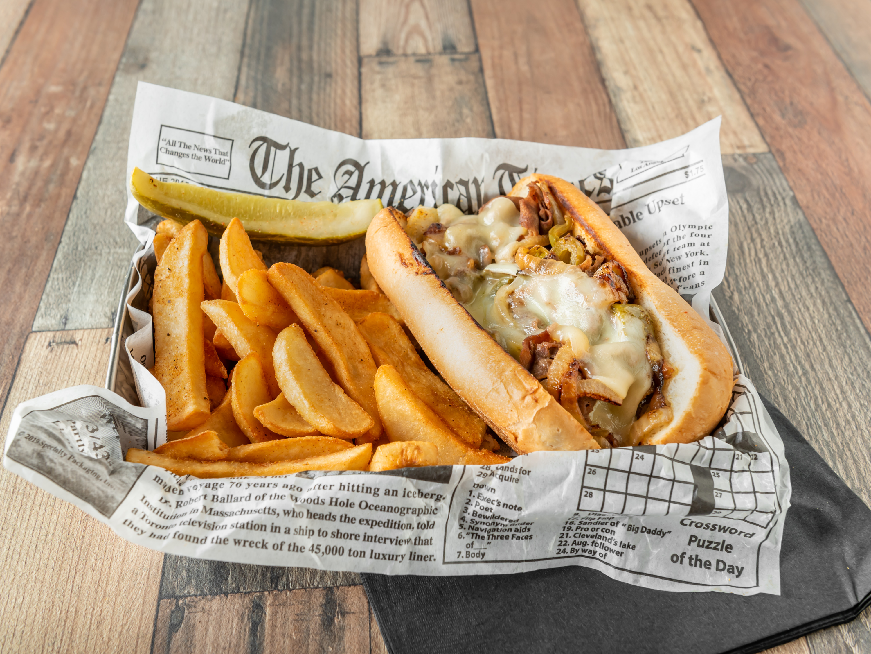 Order Philly Cheese Steak Sandwich food online from Tipsy Bar And Pizza store, Huntley on bringmethat.com