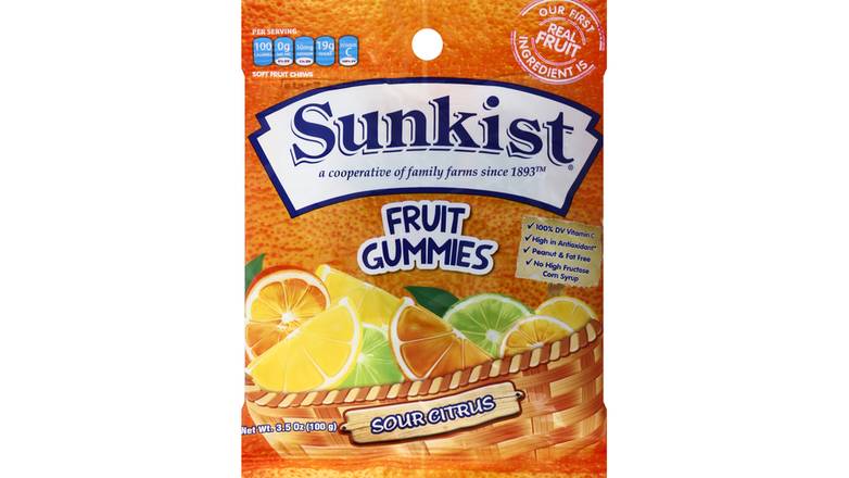 Order Sunkist Soft Fruit Chews Sour Citrus food online from Route 7 Food Mart store, Norwalk on bringmethat.com