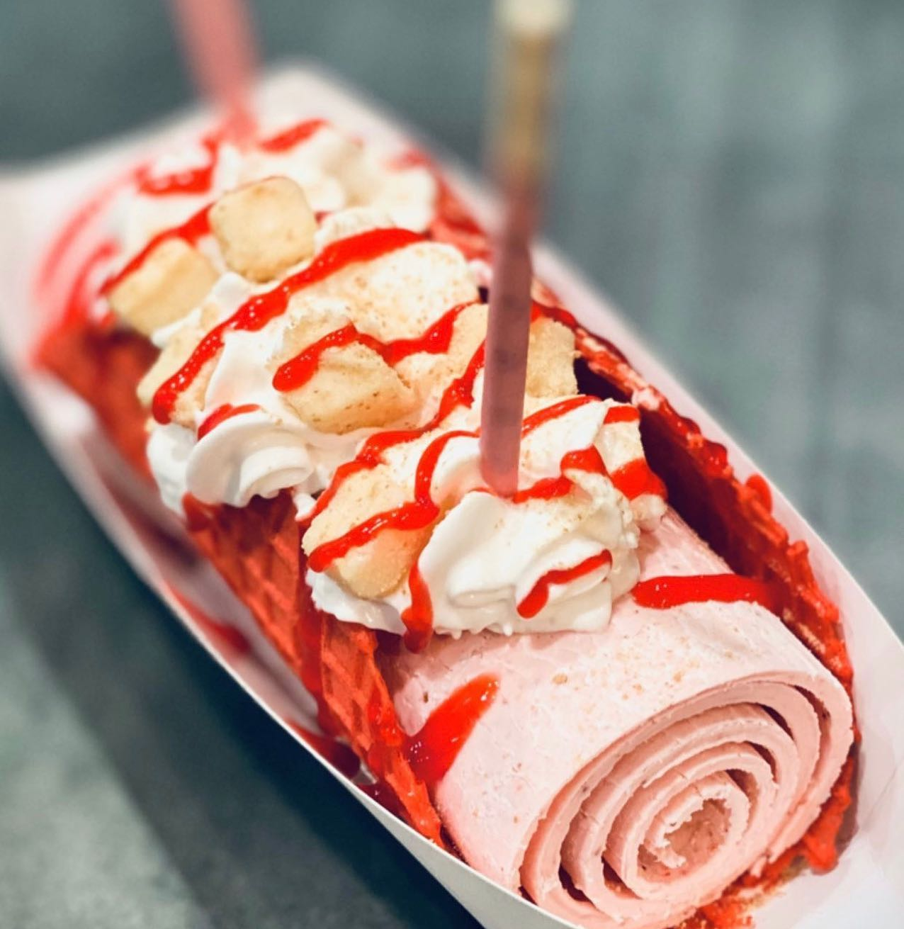 Order Strawberry Cheesecake Ice Cream food online from Sweet Rolled Tacos store, Salt Lake City on bringmethat.com