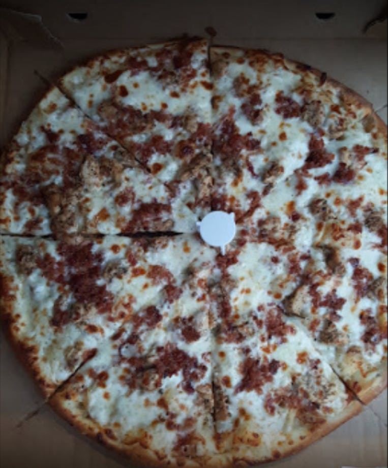 Order Cheese Burger Pizza - Medium food online from Uncle Chubby S store, Clay on bringmethat.com