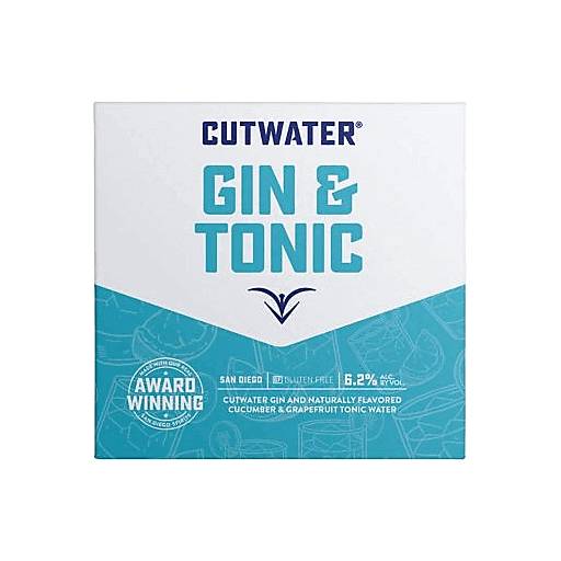 Order Cutwater Gin & Tonic RTD (4PKC 12 OZ) 116305 food online from Bevmo! store, Emeryville on bringmethat.com