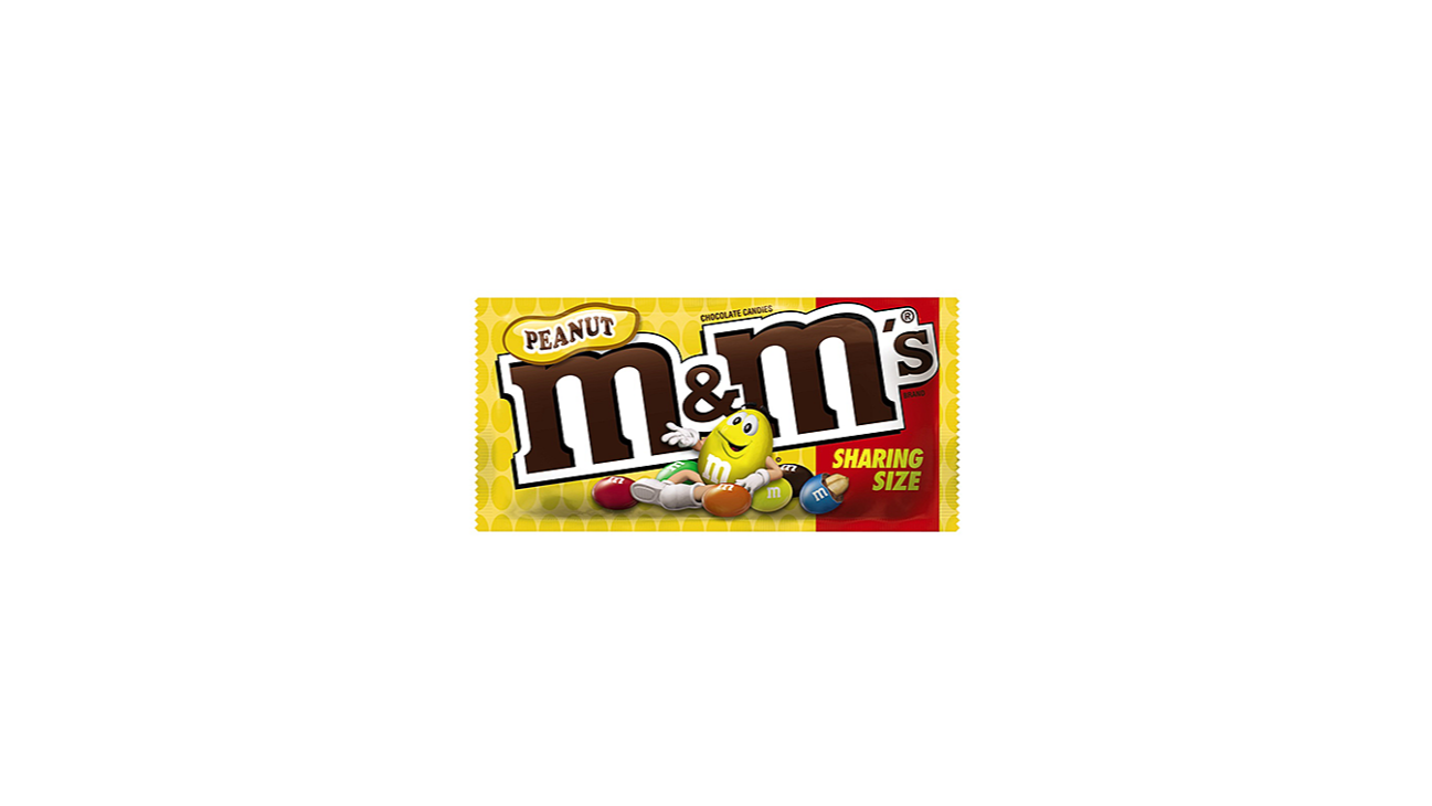 Order M&M Peanut Sharing Size 3.27 oz food online from Cafe Verdi Rebel store, Las Vegas on bringmethat.com