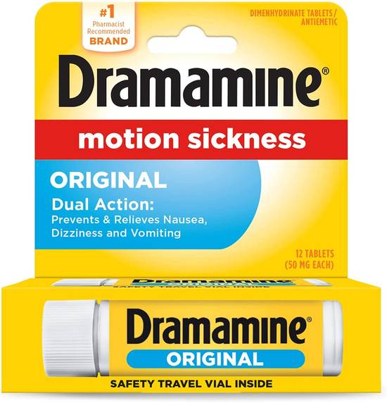 Order Dramamine Motion Sickness Relief Tablets Original 50 mg (12 ct) food online from Rite Aid store, CONCORD on bringmethat.com