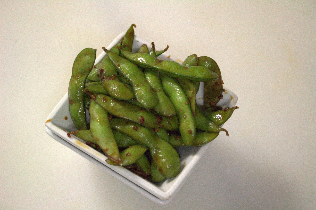Order Garlic Soy Edamame Plate food online from The Gokan by Musashi store, Seattle on bringmethat.com