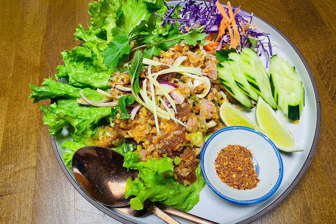 Order Nam Khao Lettuce Wraps food online from Thai Table store, Berkeley on bringmethat.com