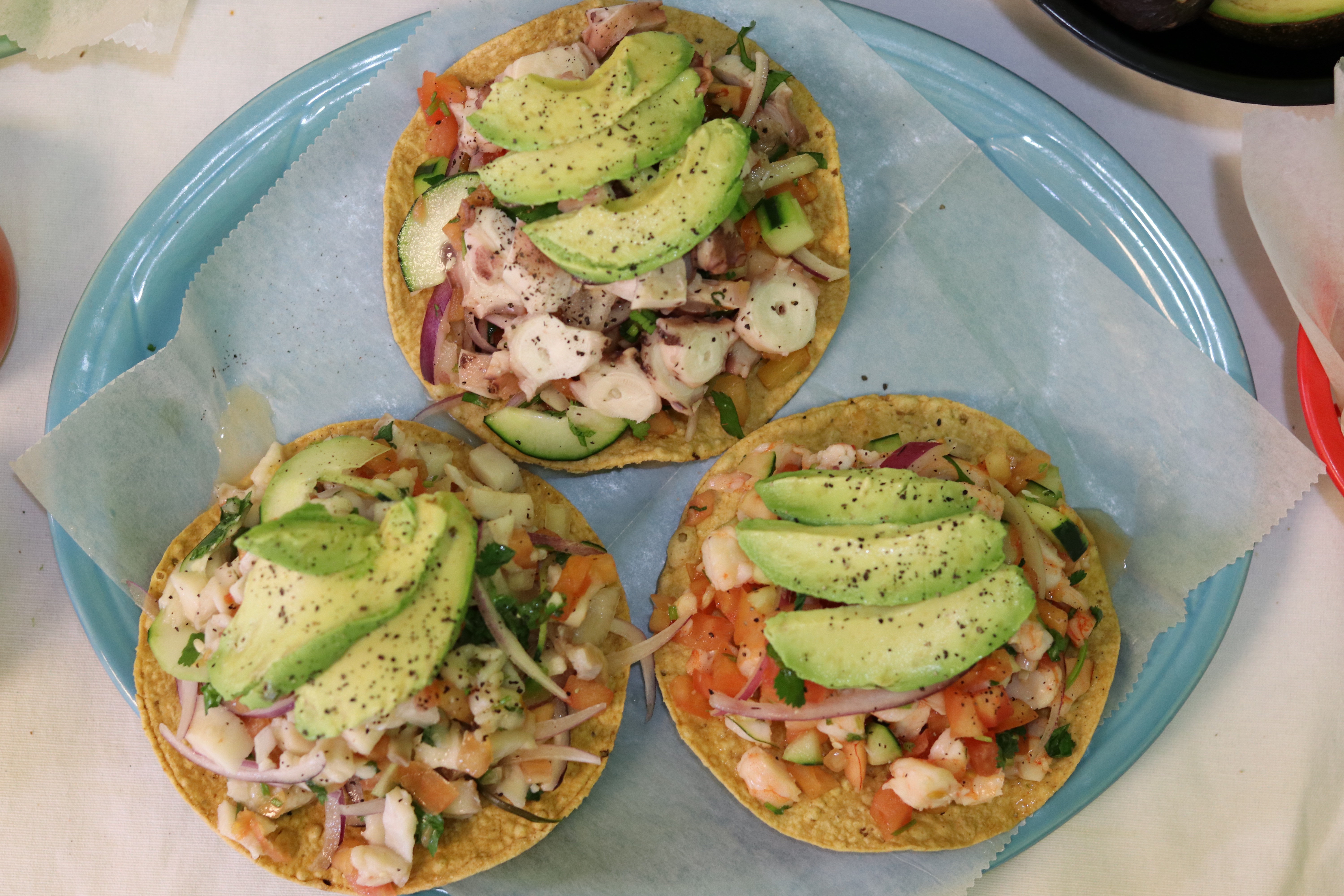 Order Ceviche Tostada food online from Vallarta Mexican Food store, Lathrop on bringmethat.com