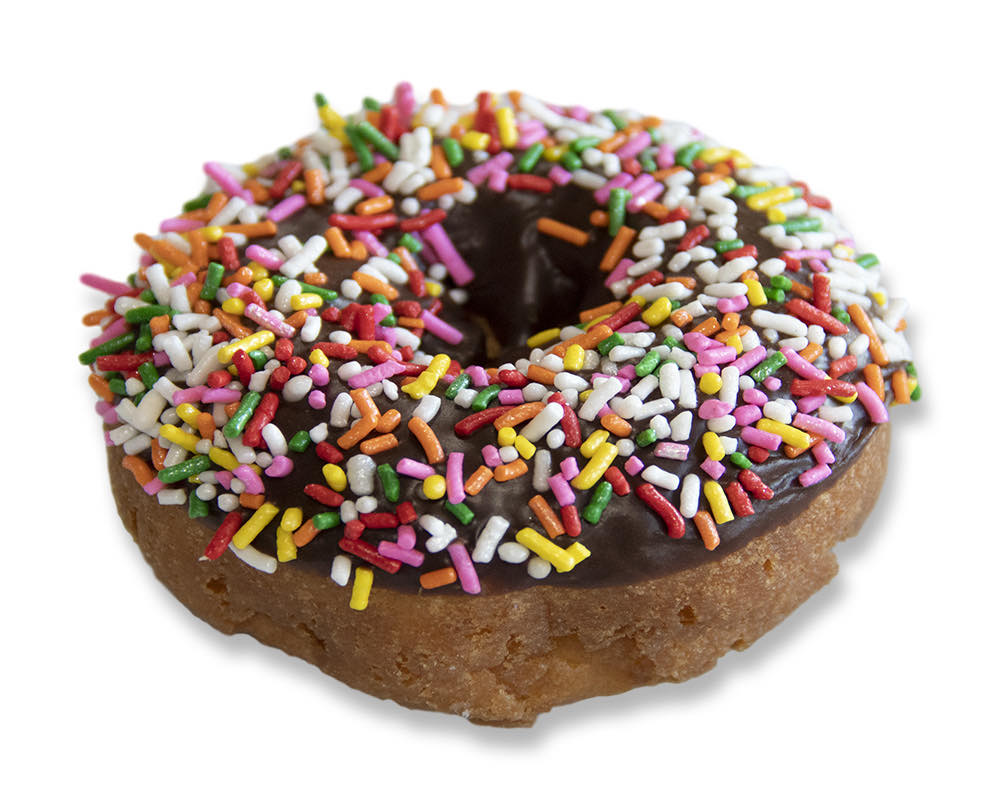 Order Color sprinkle on chocolate frosted cake food online from Honey Donuts store, Crowley on bringmethat.com