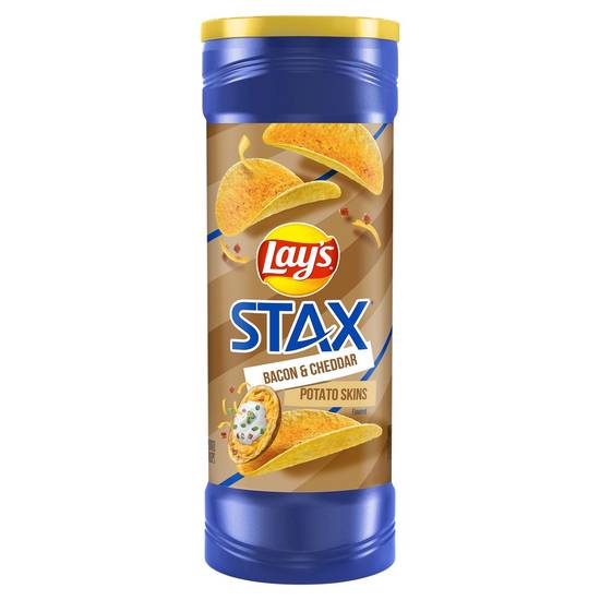 Order Lay's · Stax Bacon & Cheddar Potato Skins Flavored Potato Crisp (5.5 oz canister) food online from Mesa Liquor store, Mesa on bringmethat.com