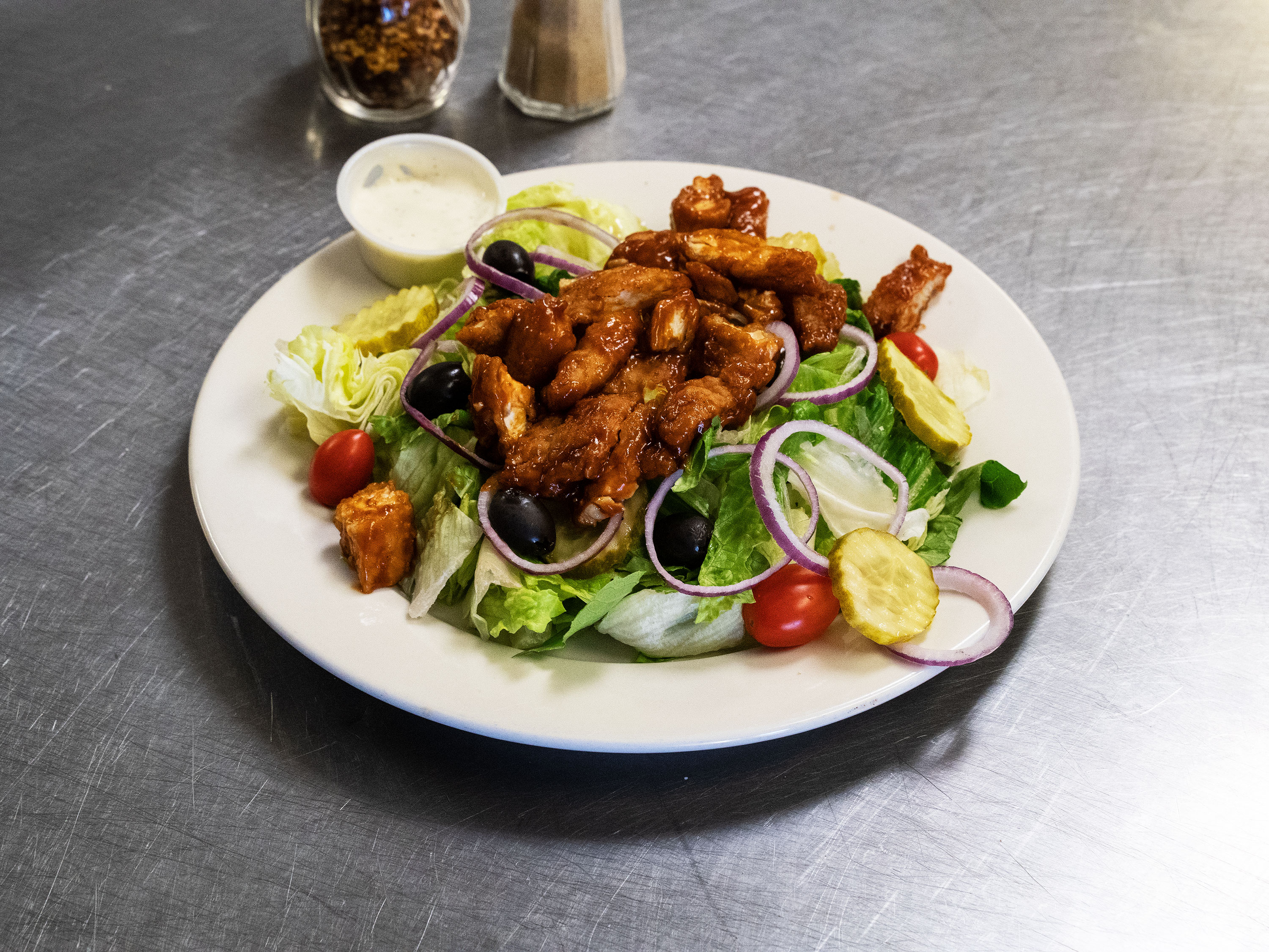 Order BBQ Chicken Salad  food online from Pizza Box store, Washington Township on bringmethat.com