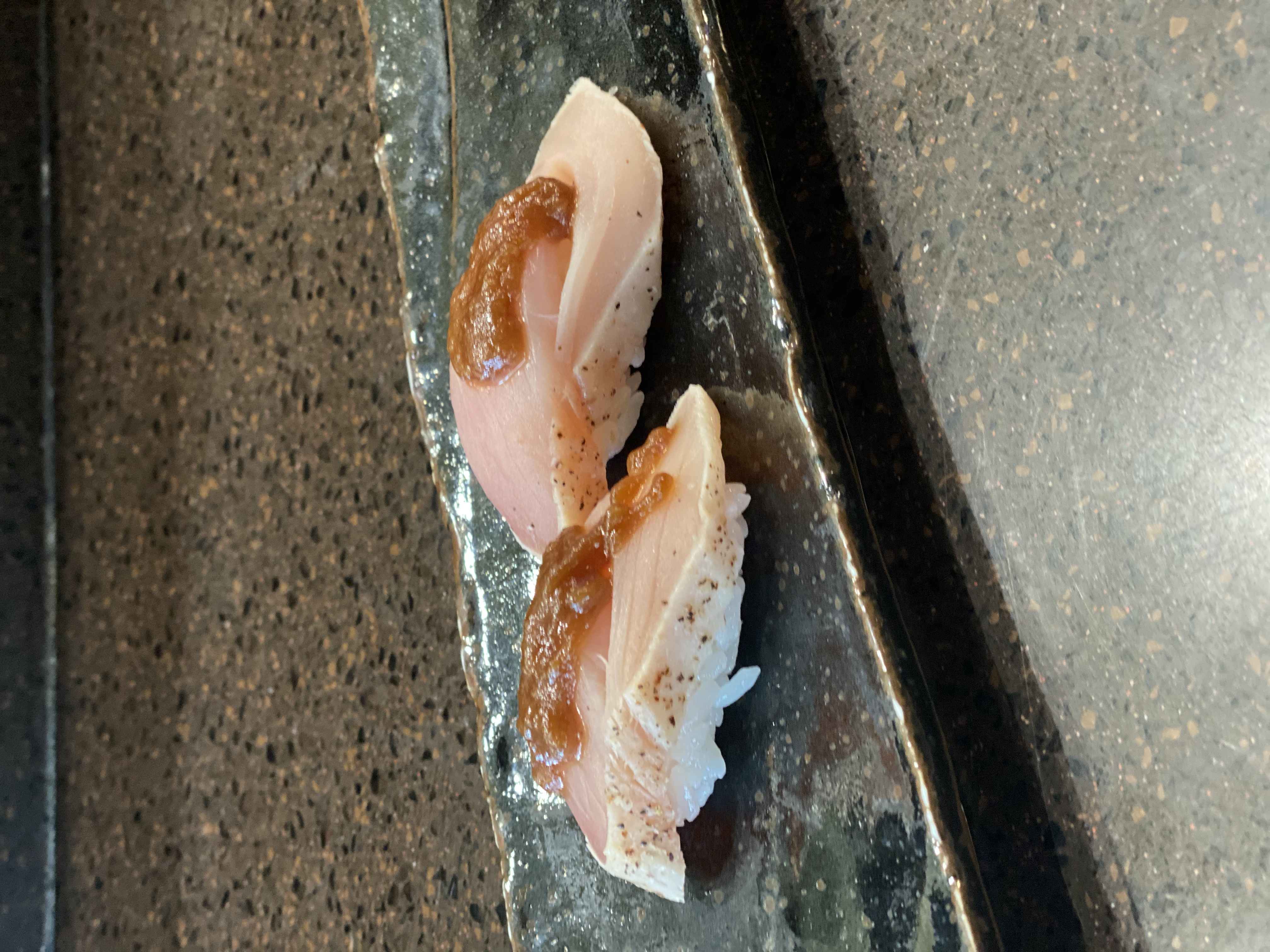 Order Peppered Albacore Sushi food online from Kanpai Japanese Sushi Bar and Grill store, Los Angeles on bringmethat.com