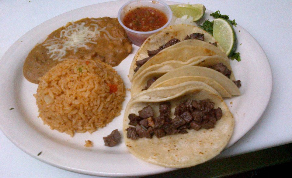 Order 15A. Street Tacos with Beef Fajitas food online from Senor Bean Mexican Grill-Cantina store, Dallas on bringmethat.com