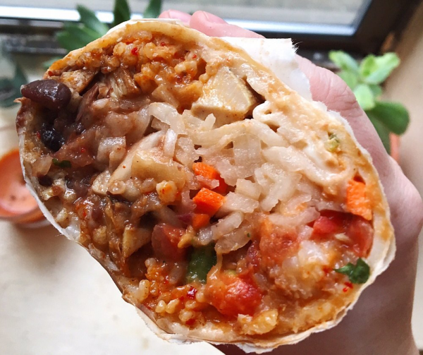 Order Spicy Grilled Chicken Burrito food online from Kimchi grill store, Brooklyn on bringmethat.com