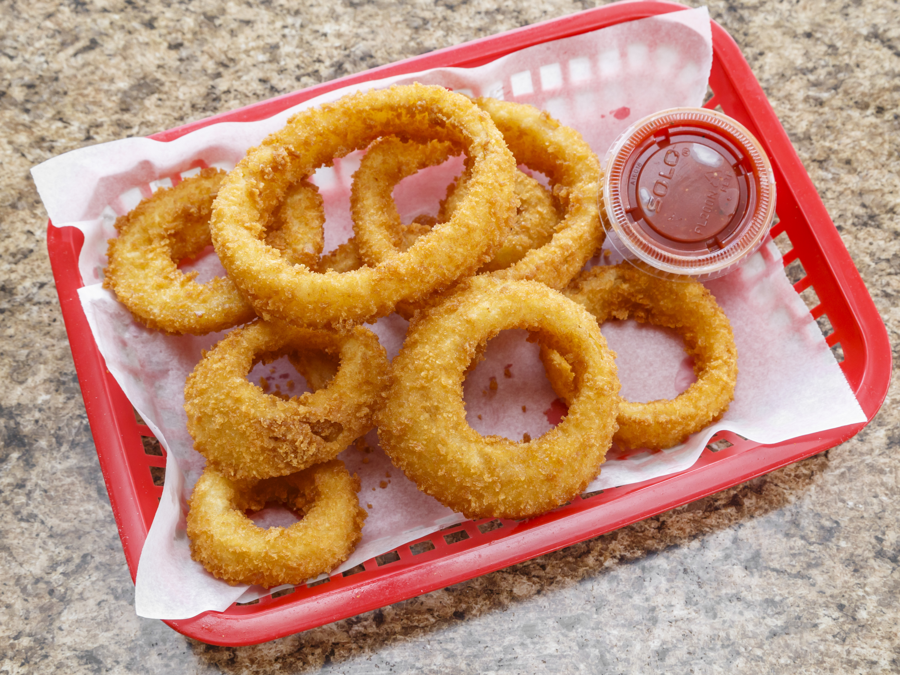 Order 10 Onion Rings food online from Pizza Palermo store, Crafton on bringmethat.com