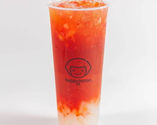 Order F3. Strawberry Black Tea with Lychee Jelly food online from Happy Lemon store, National City on bringmethat.com