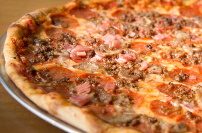 Order Meat Lover's Pizza food online from Revere house of pizza store, Revere on bringmethat.com