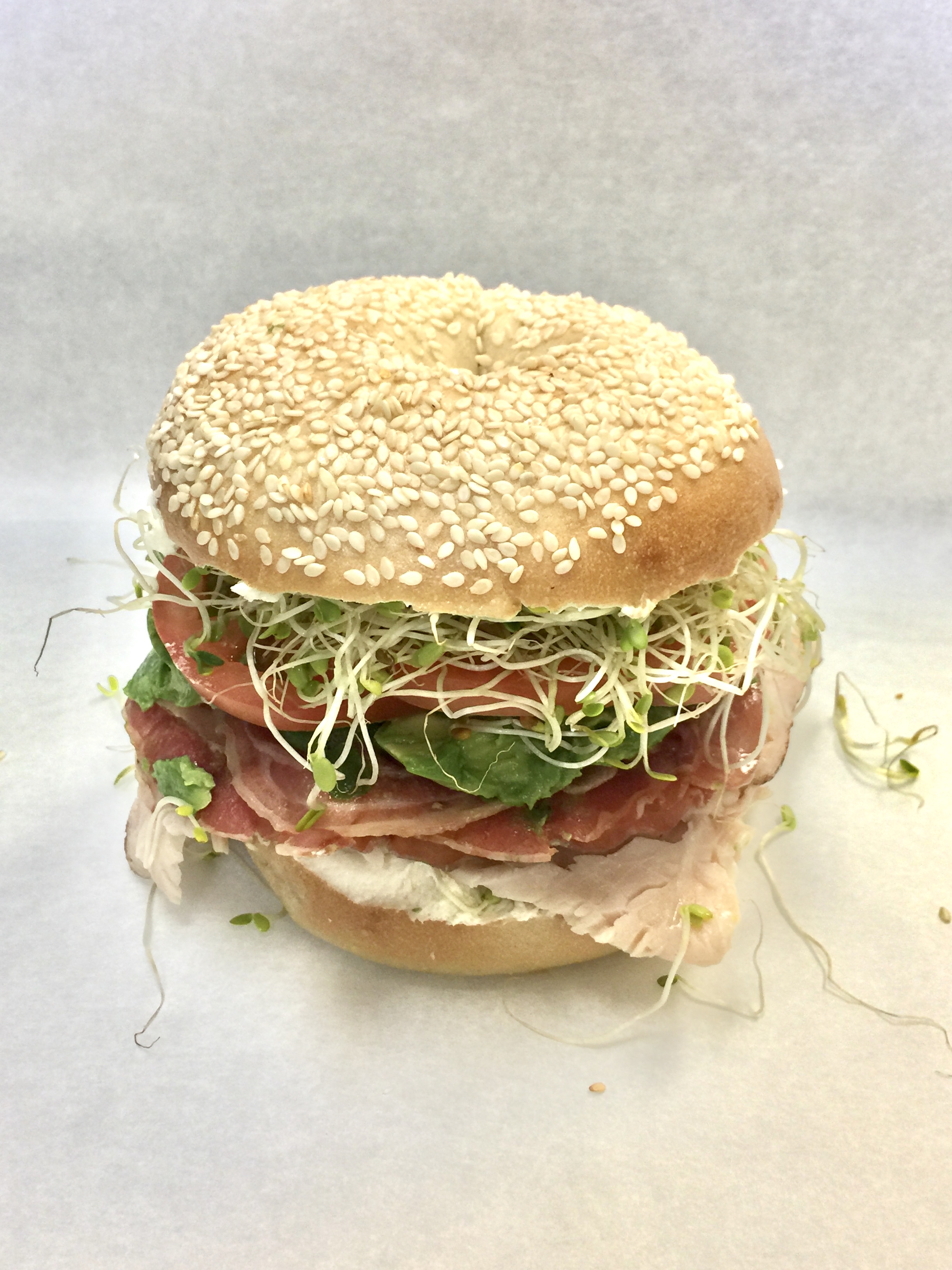 Order Turkey Clup Sandwich food online from The Bagel Bakery store, Salinas on bringmethat.com