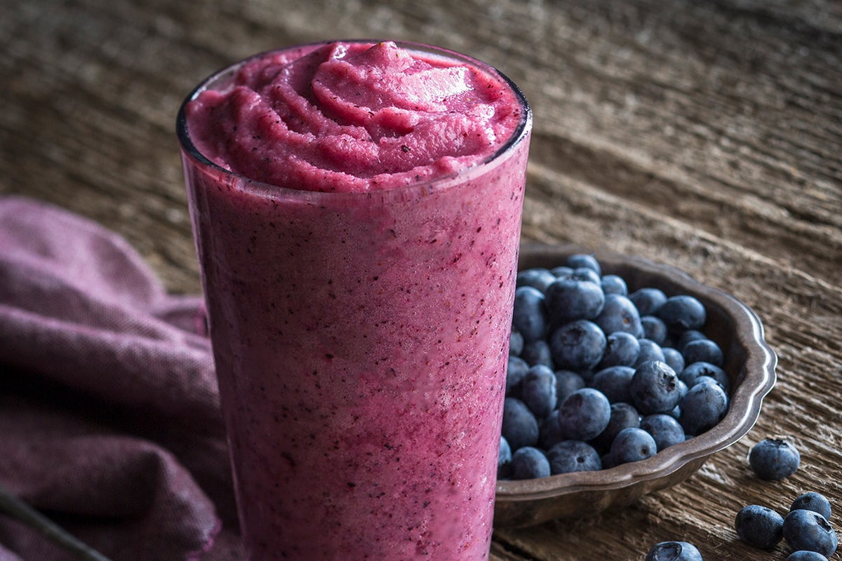 Order Blueberry #5 Smoothie food online from Kneaders Bakery & Cafe store, Chandler on bringmethat.com