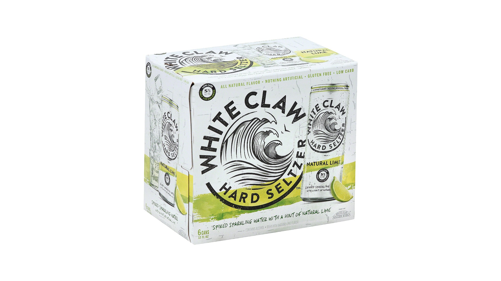 Order White Claw Natural Lime 6 pack  5% abv food online from Pink Dot store, Santa Barbara on bringmethat.com