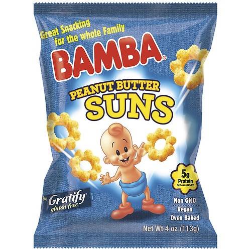 Order Gratify Bamba Puffs Suns - 4.0 oz x 12 pack food online from Walgreens store, Naperville on bringmethat.com