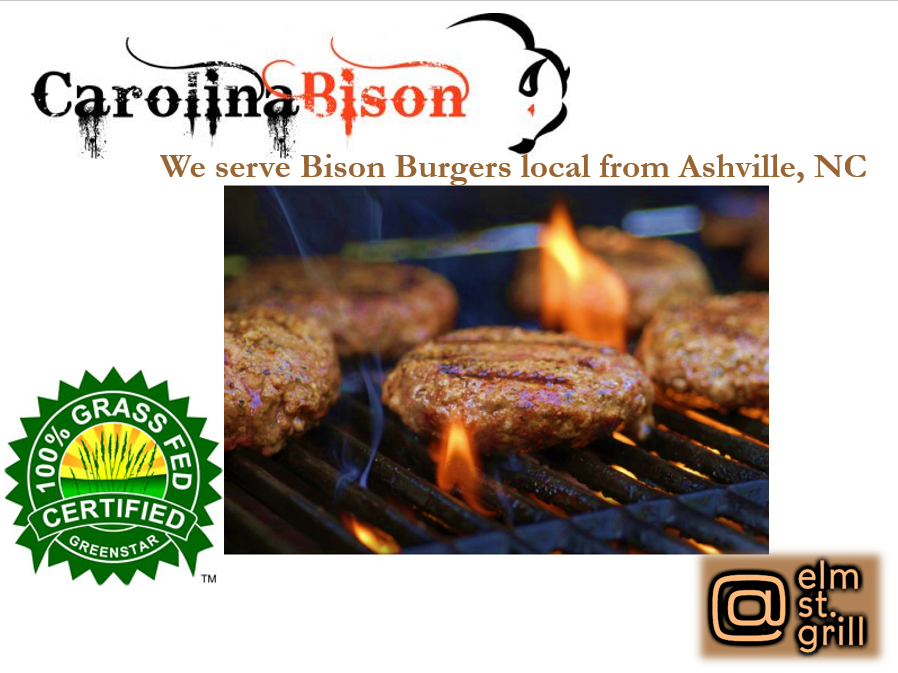 Order Bison Burger food online from @ Elm St. Grill store, Greensboro on bringmethat.com