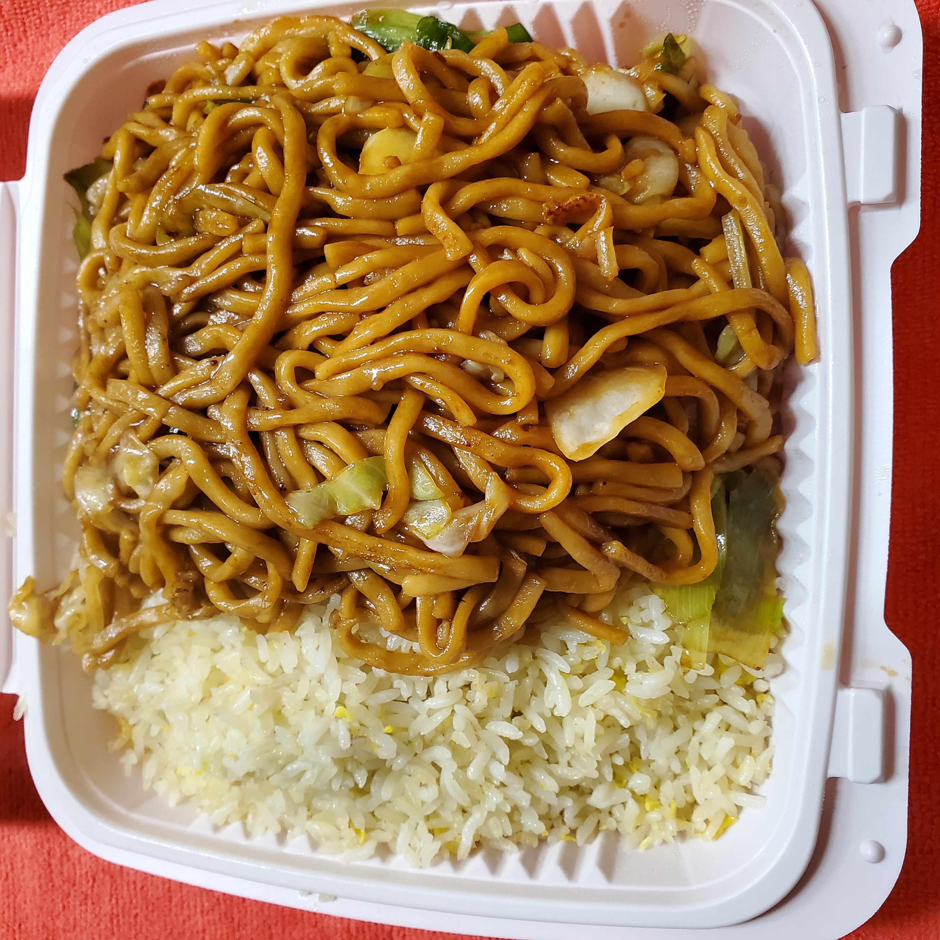 Order Chow Mein Fried Rice Combo Plate food online from Sun Kwong Restaurant store, San Francisco on bringmethat.com