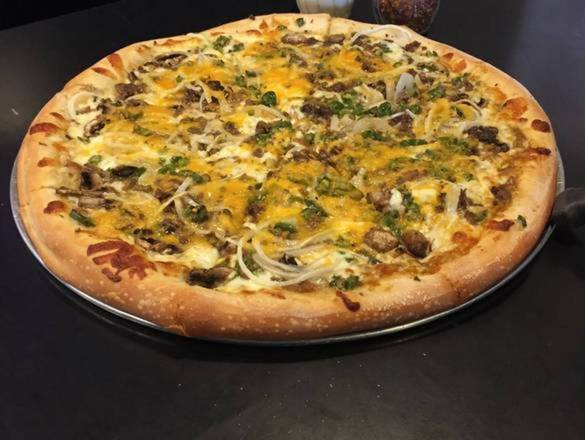 Order 16" Chili Crazy After All These Years Pizza food online from Flancers Cafe store, Mesa on bringmethat.com