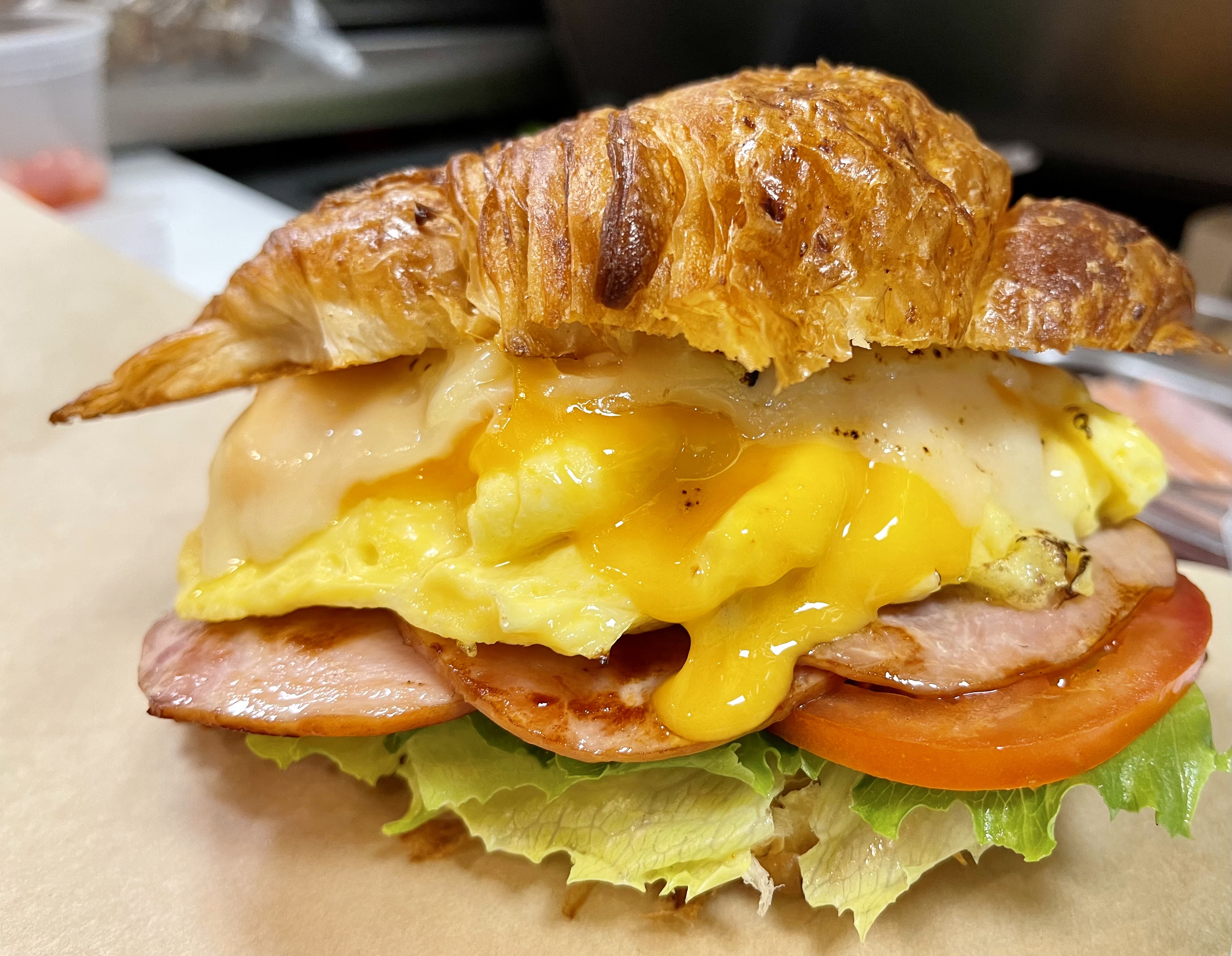 Order Croissant Sandwich food online from Kaffeine store, Grand Rapids on bringmethat.com