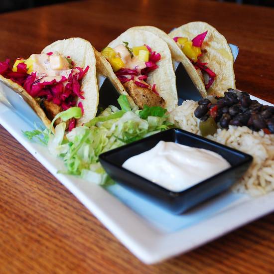 Order BLACKENED MAHI TACOS food online from Tap House Grill store, Lemont on bringmethat.com