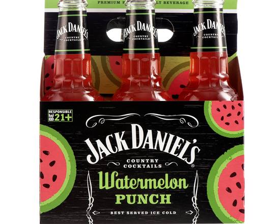Order Jack Daniel's Country Cocktails Southern Watermelon Punch 10 Oz / 6 Pack food online from Windy City Liquor Market store, El Cajon on bringmethat.com