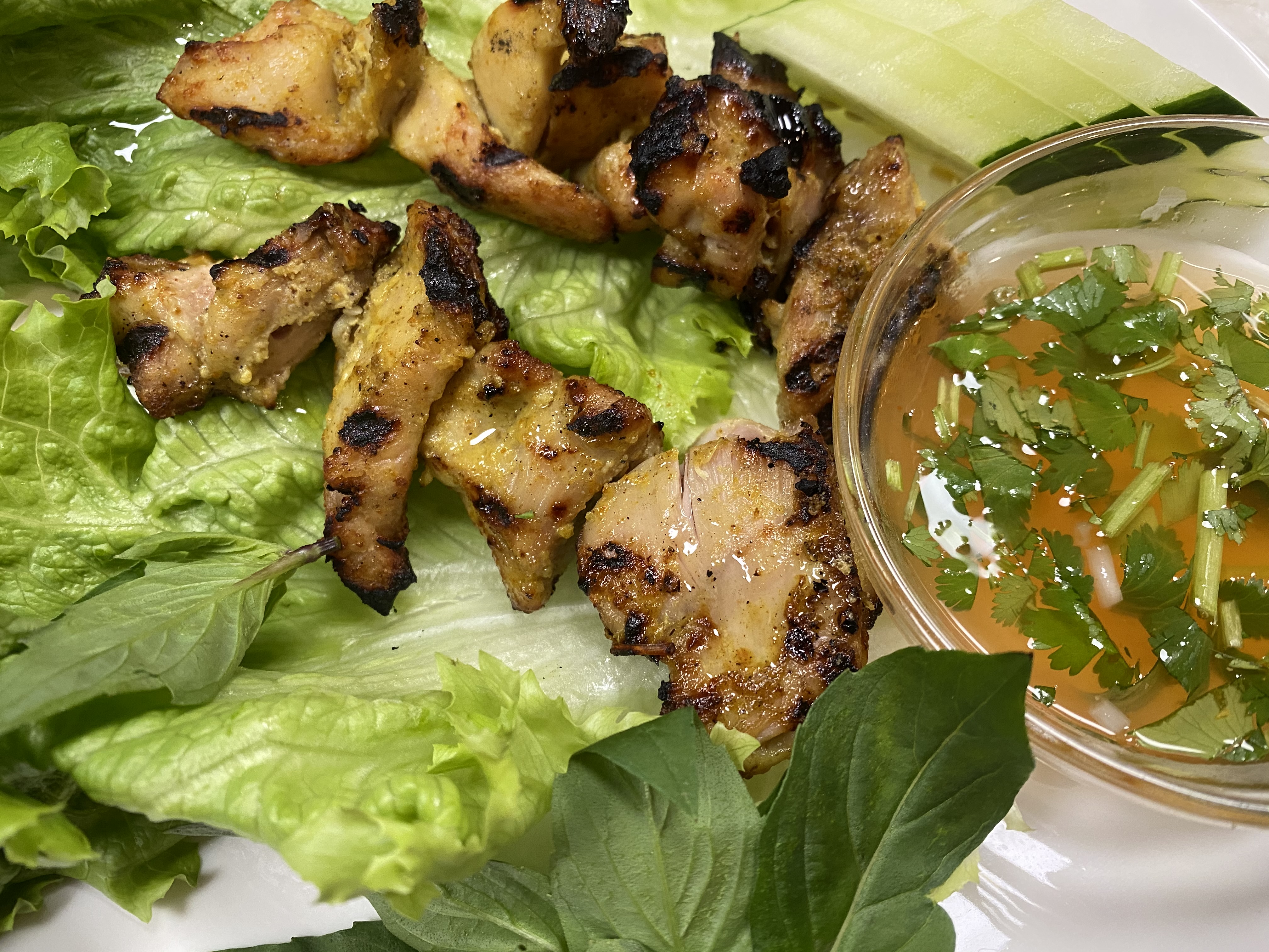 Order Vietnamese Grilled Chicken Skewer with Basil and Asian Sesame food online from My Thai store, Newark on bringmethat.com