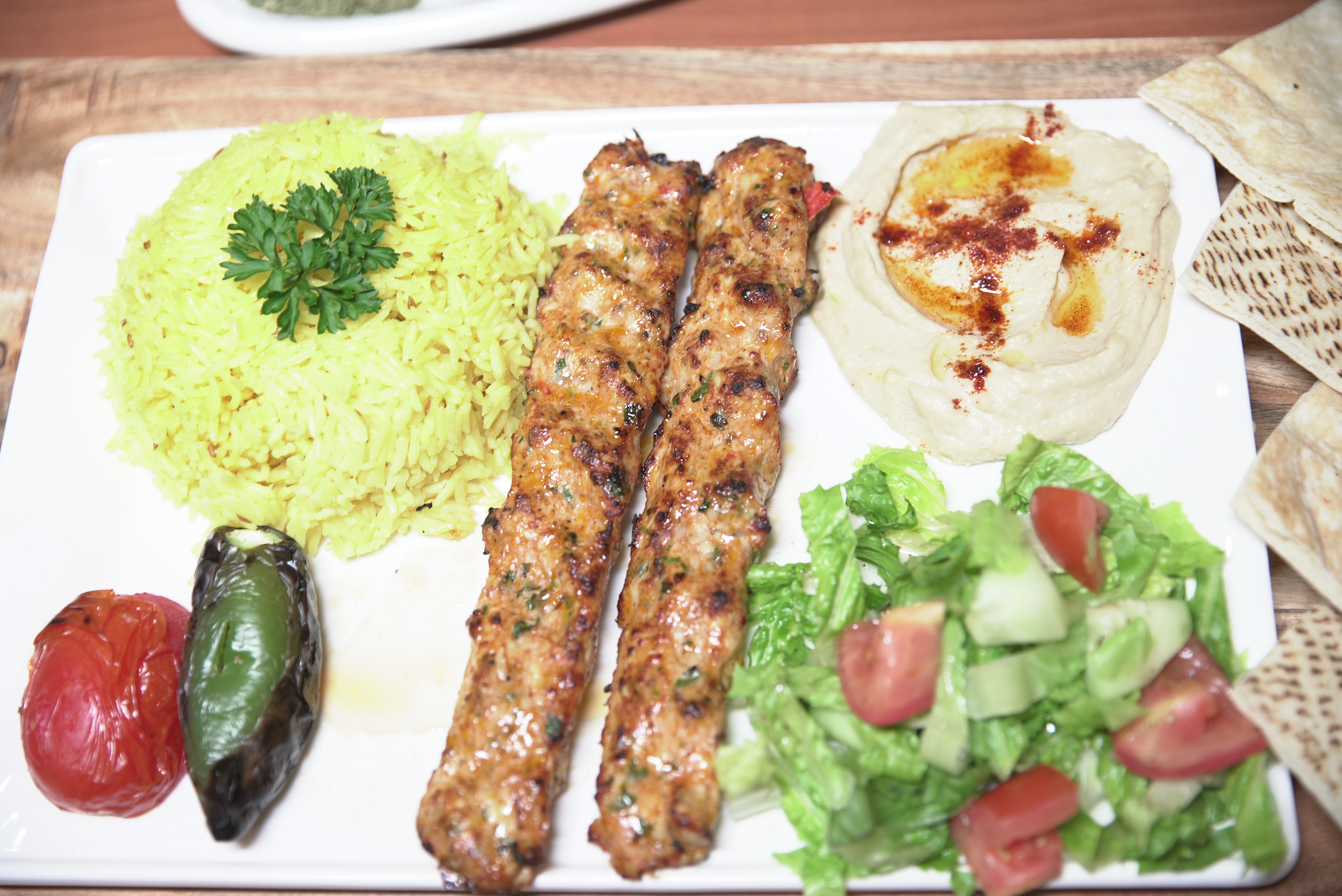 Order Small Chicken Luleh Kebab food online from Shish mediterranean catering store, Studio City on bringmethat.com